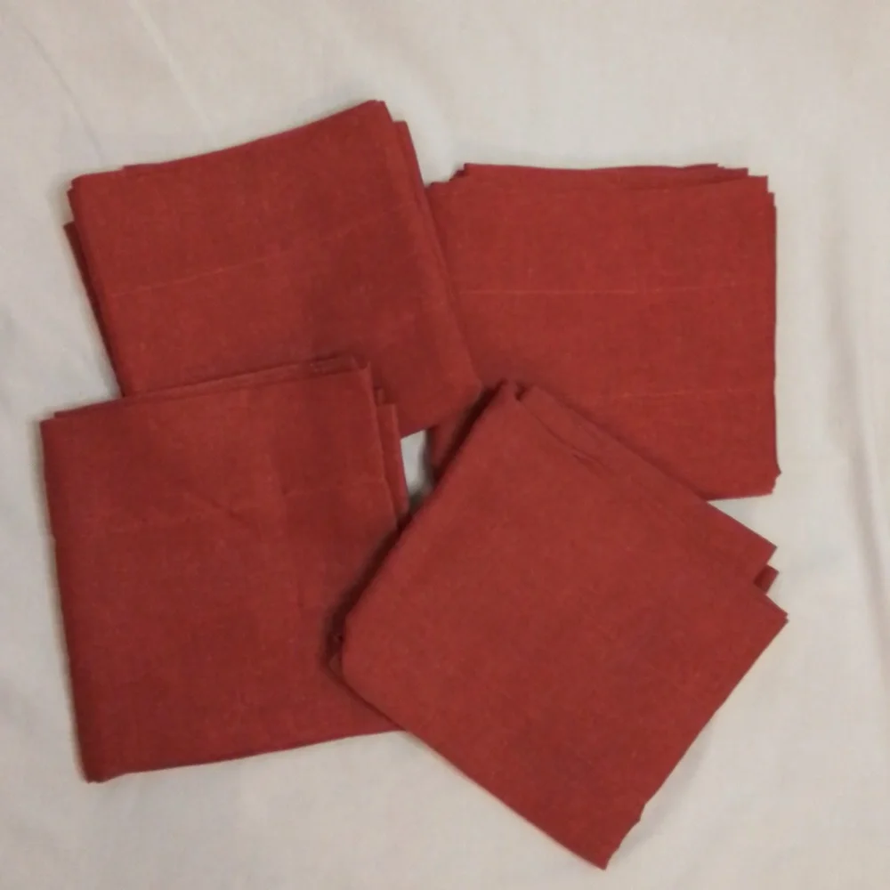 Set of four Burnt Red Rod Pocket Curtain Toppers